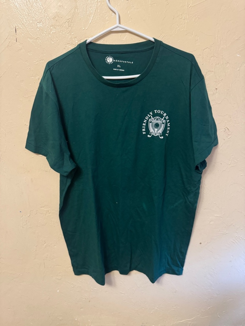 Aeropostale Men's Dark Green Graphic Crewneck Tee